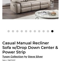 Casual Manual Recliner Sofa 