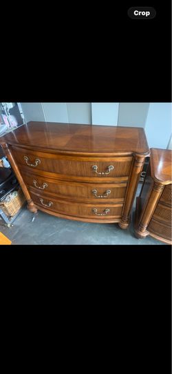 Wood 3-Drawer Dresser with Brass Handles