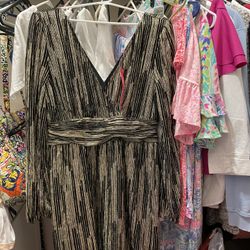 Lilly Pulitzer Romper RIZA Long sleeve Black And Gold XL NWT  Reduced Price!