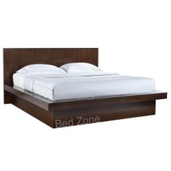 Brand New Wooden Platform Bed With Built In Lighting