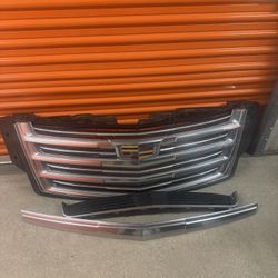 2015-2020 Cadillac Escalade Chrome Front Grille Assembly + Lower Valance & Side Trims - OEM Take-Off