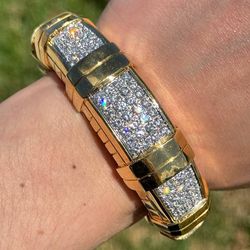 18k yellow gold 10ctw diamond bangle bracelet