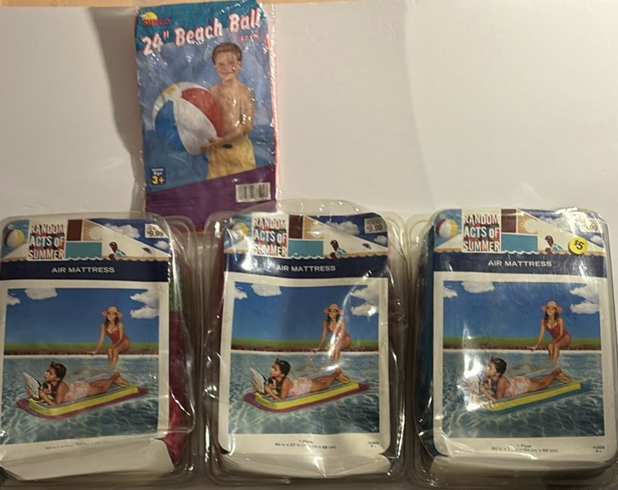 Three Air Mattresses And Small Beachball group for $6