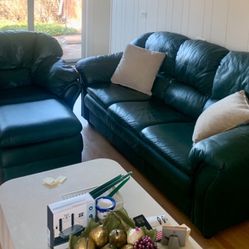 Leather Couch Set! Super Comfy!! Includes Couch, Chair, & Ottoman! **PENDING PICK UP!**