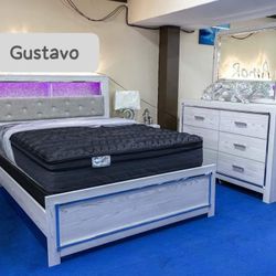 $39 Down financing or Cash $1364 Led Bookcase bedroom set Queen/King Bed Dresser nightstand mirror Altyra