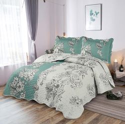 3 PCS MICROFIBER QUEEN/KING QUILT SET