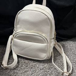 White And Gold Mini Backpack 