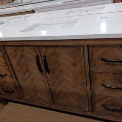 60inch Single Sink Bathroom Vanity With Electrical Outlets Inside