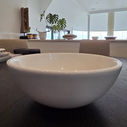 White Ceramic Modern Round Sink Bowl 13" New