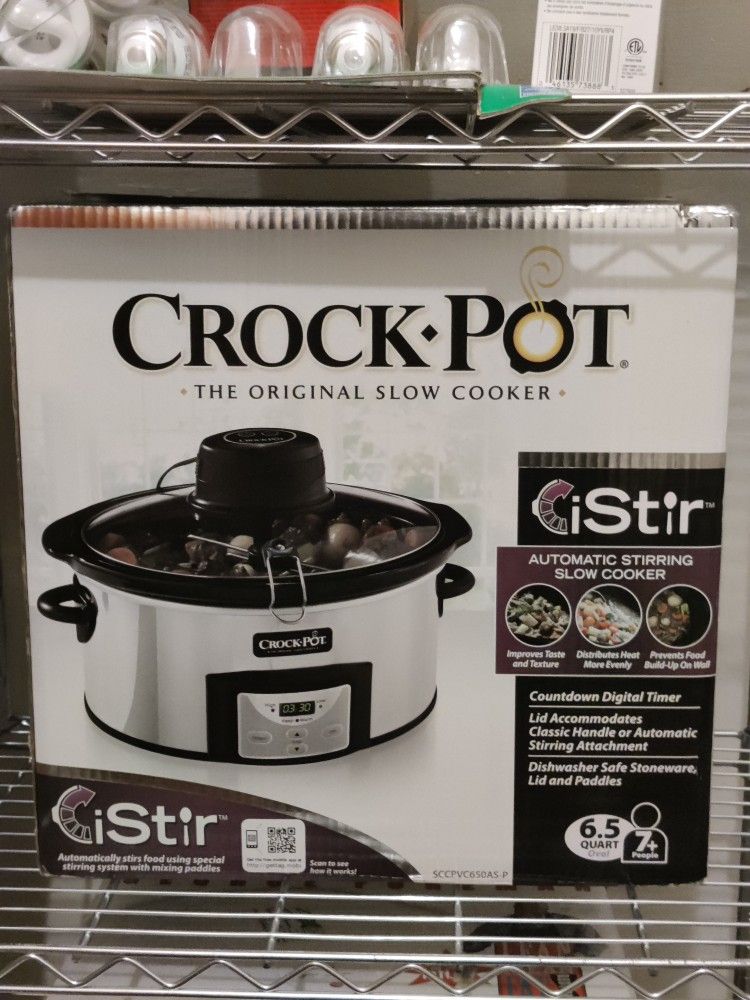 Crock-Pot Stir Automatic Stirring Slow Cooker, 6-Quart, Black 