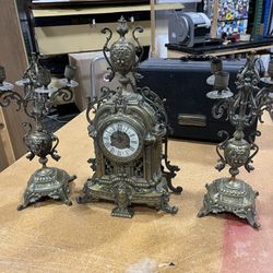 Antique  French Gilf Bronze Baroque Clock