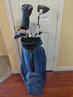 Left handed clubs with bag