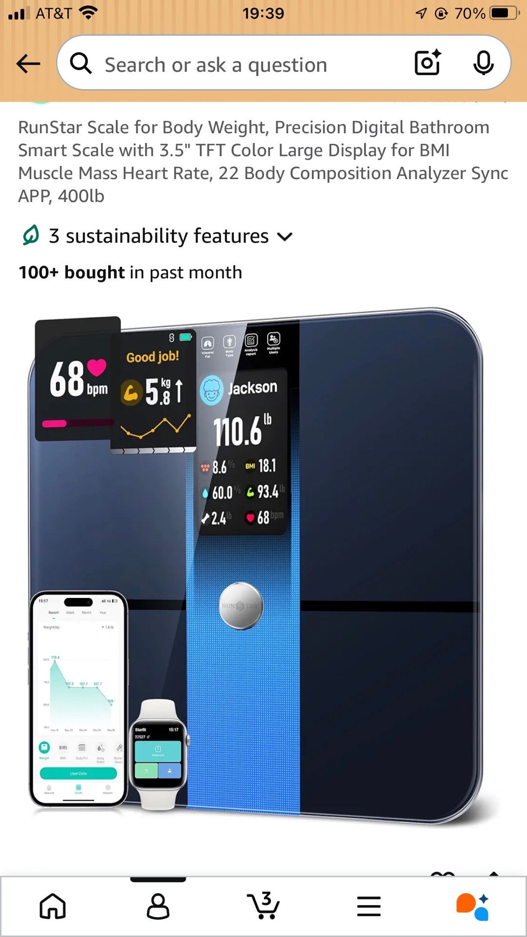 RunStar Smart Scale Body Comp Analyzer