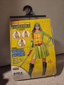 Girls turtle hoodie Halloween costume, size XL