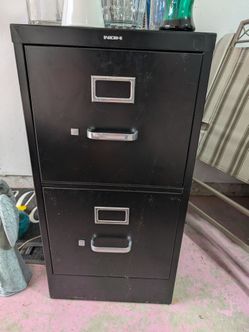 2-Drawer Black Metal Filing Cabinet