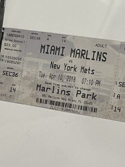 Mets Marlins Score Card With Don Mattingly  Autograph 