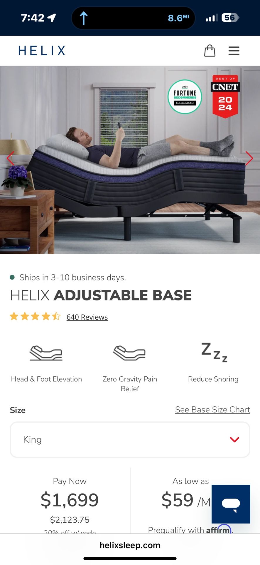 Helix Adjustable Base