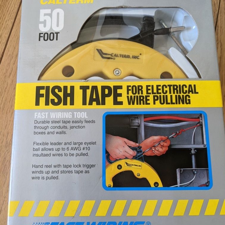 50 ft fish tape reel with High Impact Case for Electric or Communication Wire Puller Foot Fiberglass Fish Tape with Spiral Steel Leader is perfect for wire runs associated with commercial Eclipse 900-147 Fish Tape -