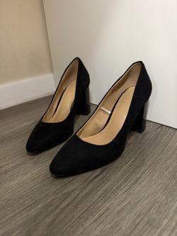 Black suede block heels H&M (US small size 6)