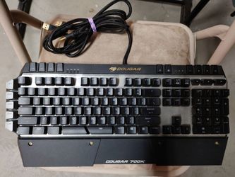 COUGAR 700K Premium Mechanical Gaming Keyboard with Aluminum Brushed Structure, Additional 6 G-key, and Cherry Red Switches