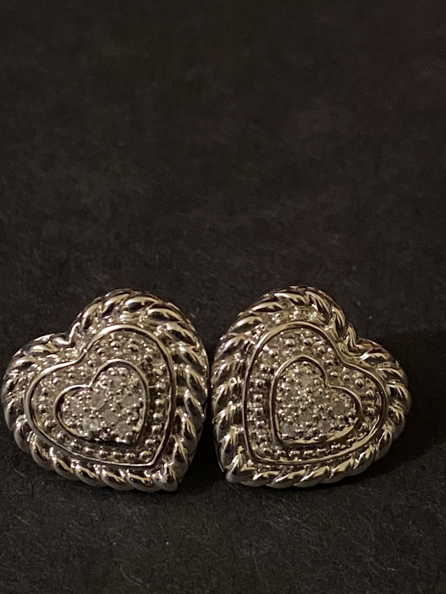 Sterling 925 Silver Earrings With Diamonds