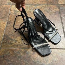 Black Strap Heels 