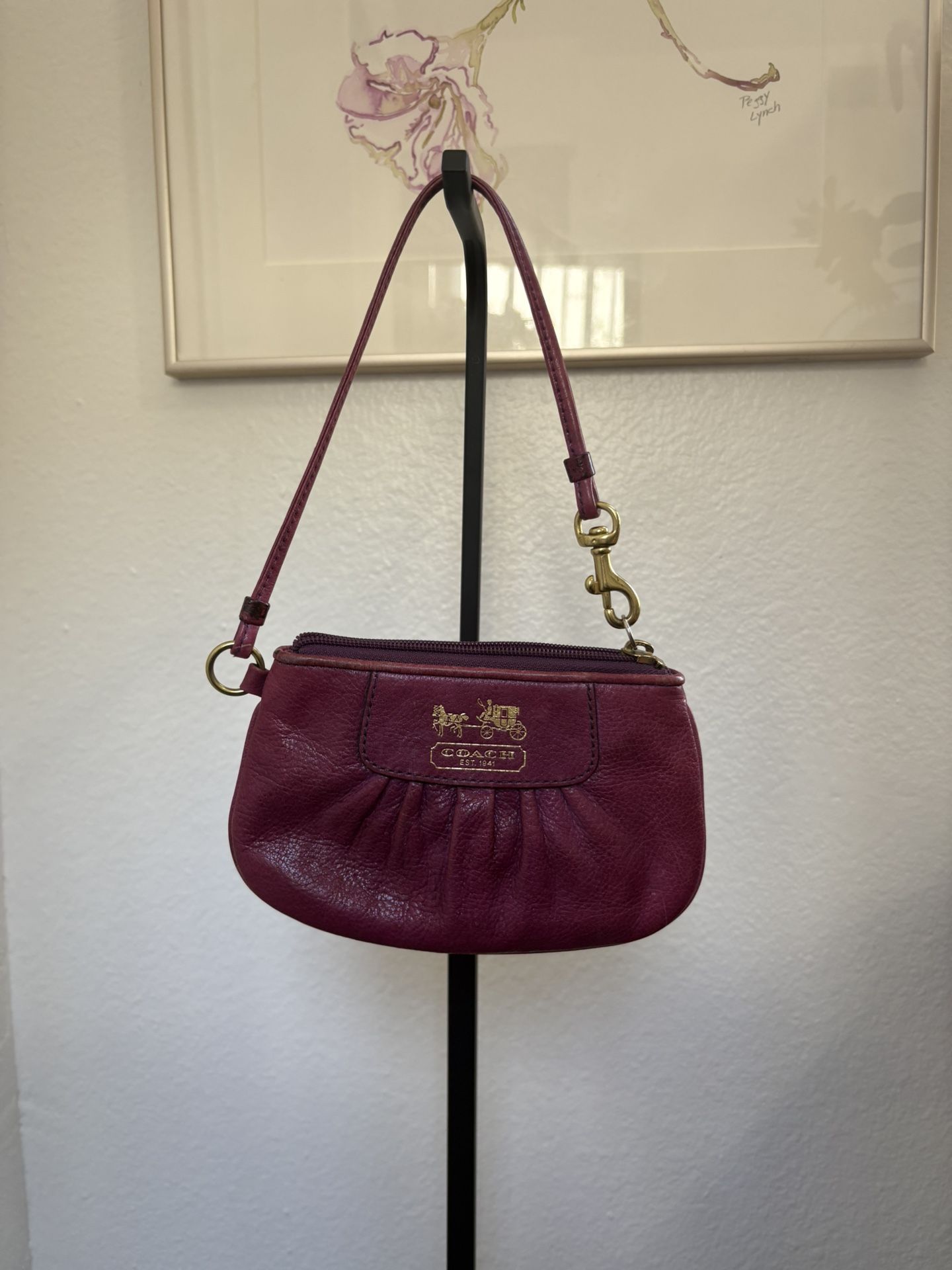 Coach Berry Purple Leather Wristlet!🍇