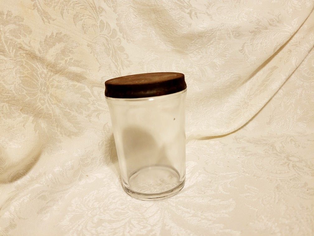 Old Antique Glass Jar With Lid