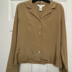 Light Brown Silk Shirt Size 12