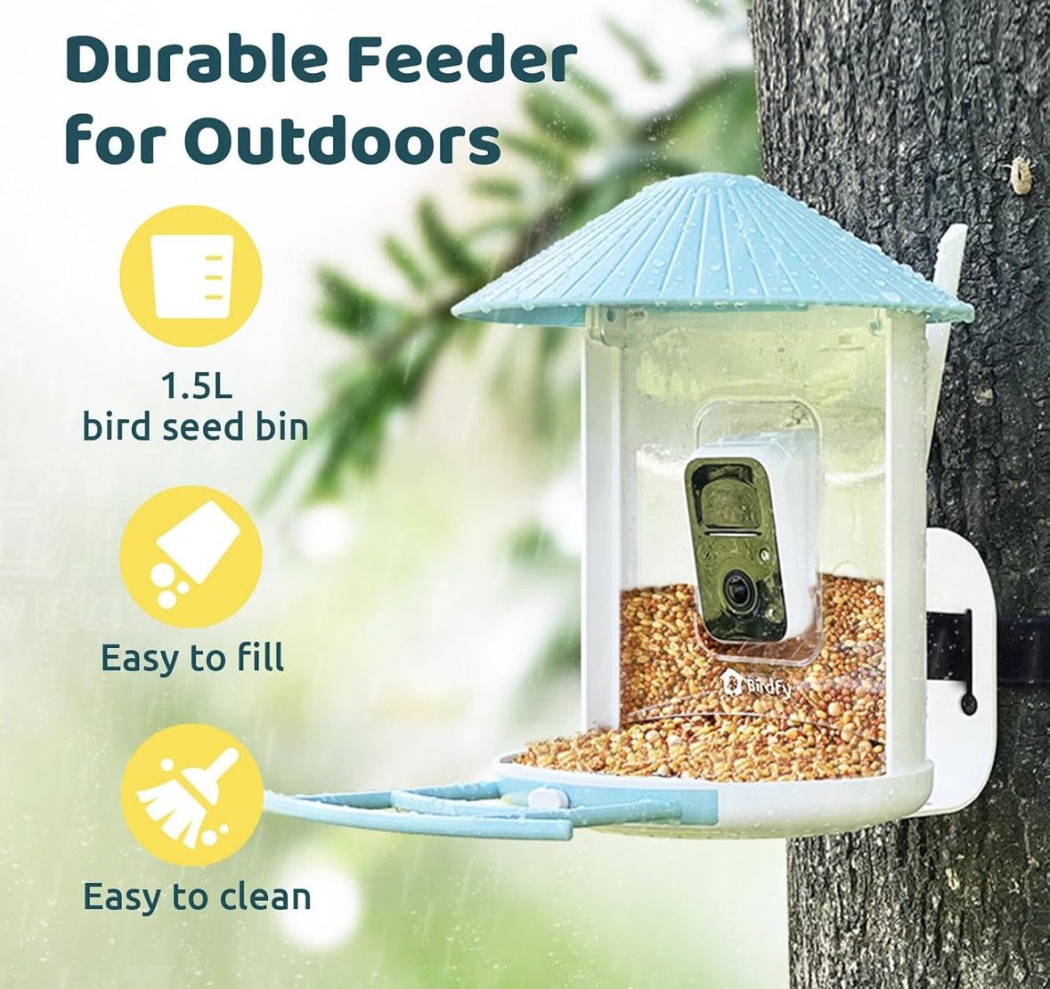 NETVUE by Birdfy Smart Feeder with Camera, Watching, Auto Capture Bird Videos & Motion Detection, Wireless Camera Ideal Present for Bird Lover