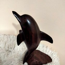 Vintage Wooden Dolphins Brown Two Pieces