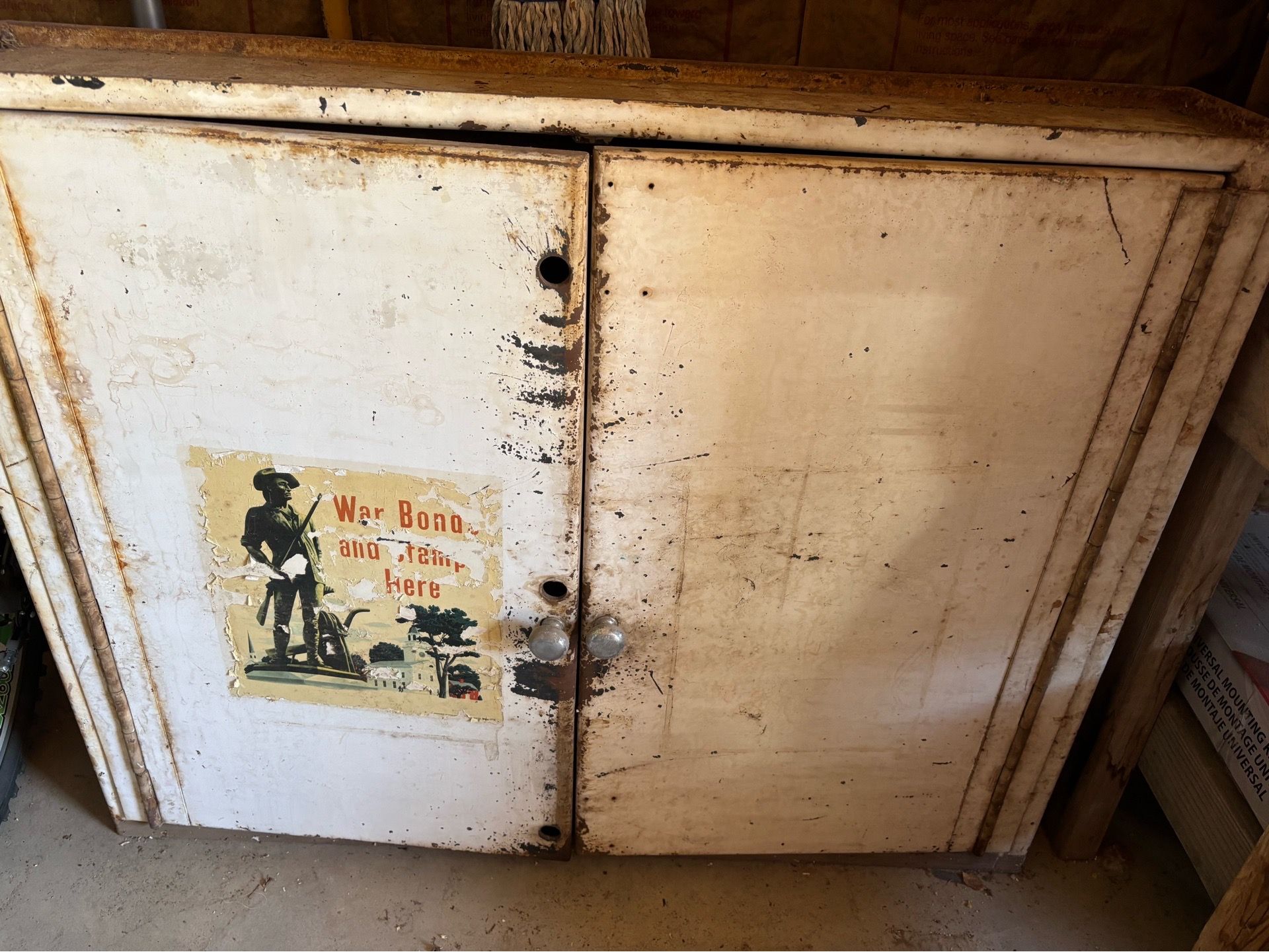 WWII Era Industrial Metal War Bond Cabinet
