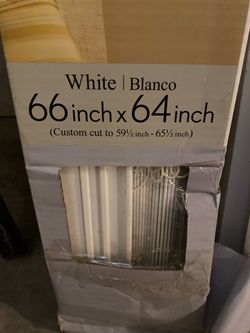 White Faux Wood Blind For Window 66"x64"