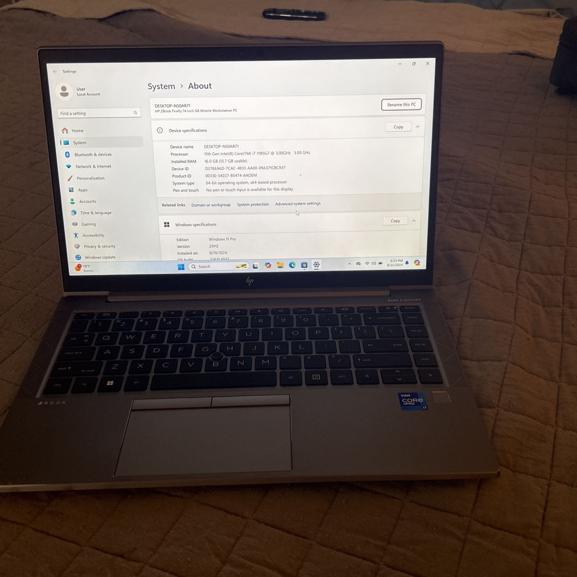HP Elite Zbook 14” Laptop