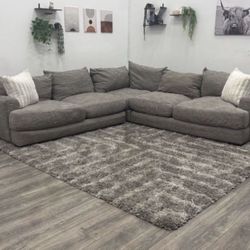 Grey Sectional Couch - Free Delivery 