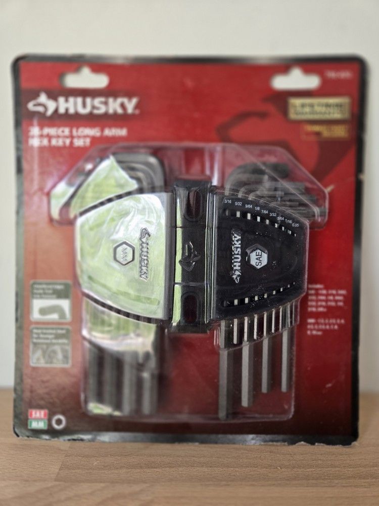 Husky SAE/Metric Long Arm Hex Key, 26-Piece Set