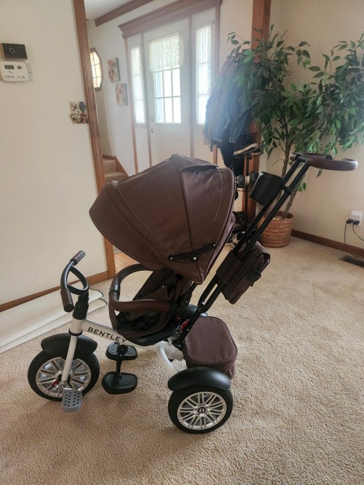 Bentley 6 in 1 Trike, Brown/White, EUC