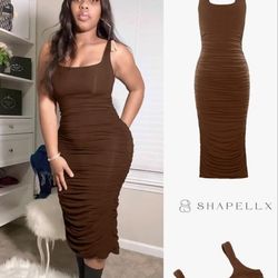 New Brown Shapellx Mesh Dress 