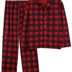 NEW Carter’s Buffalo Check Fleece Coat-Style Pajamas Size 4T