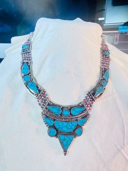 Vintage AFGHAN Turquoise Necklace