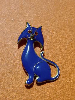 Vtg Cat Brooch