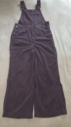 Free People Corduroy Overalls Womens M Purple Wide Leg Bib Pants NWT $168