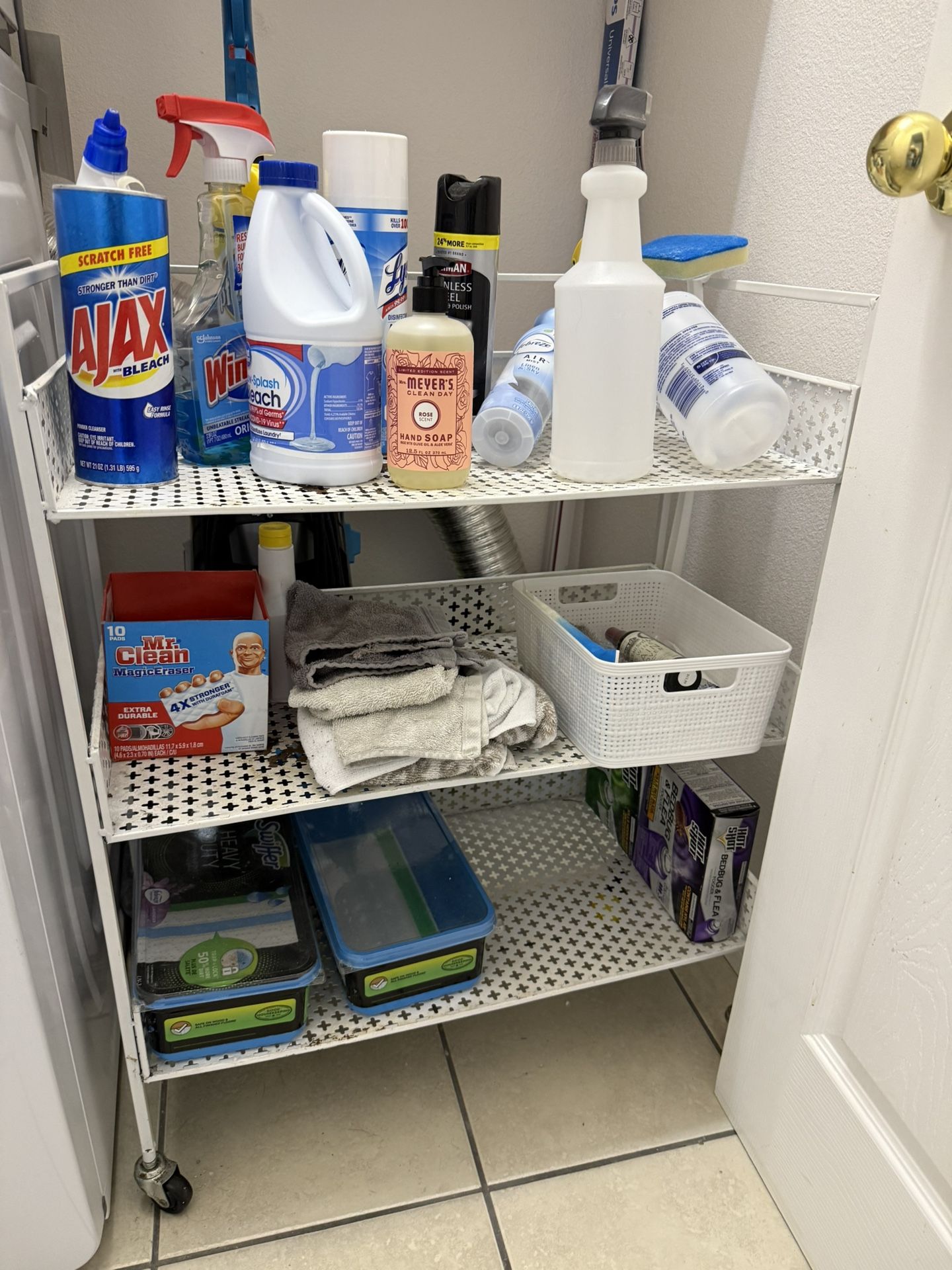 White Metal Supply Cart -  FREE