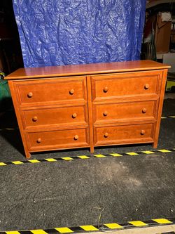 Wooden Six Drawer Double Dresser