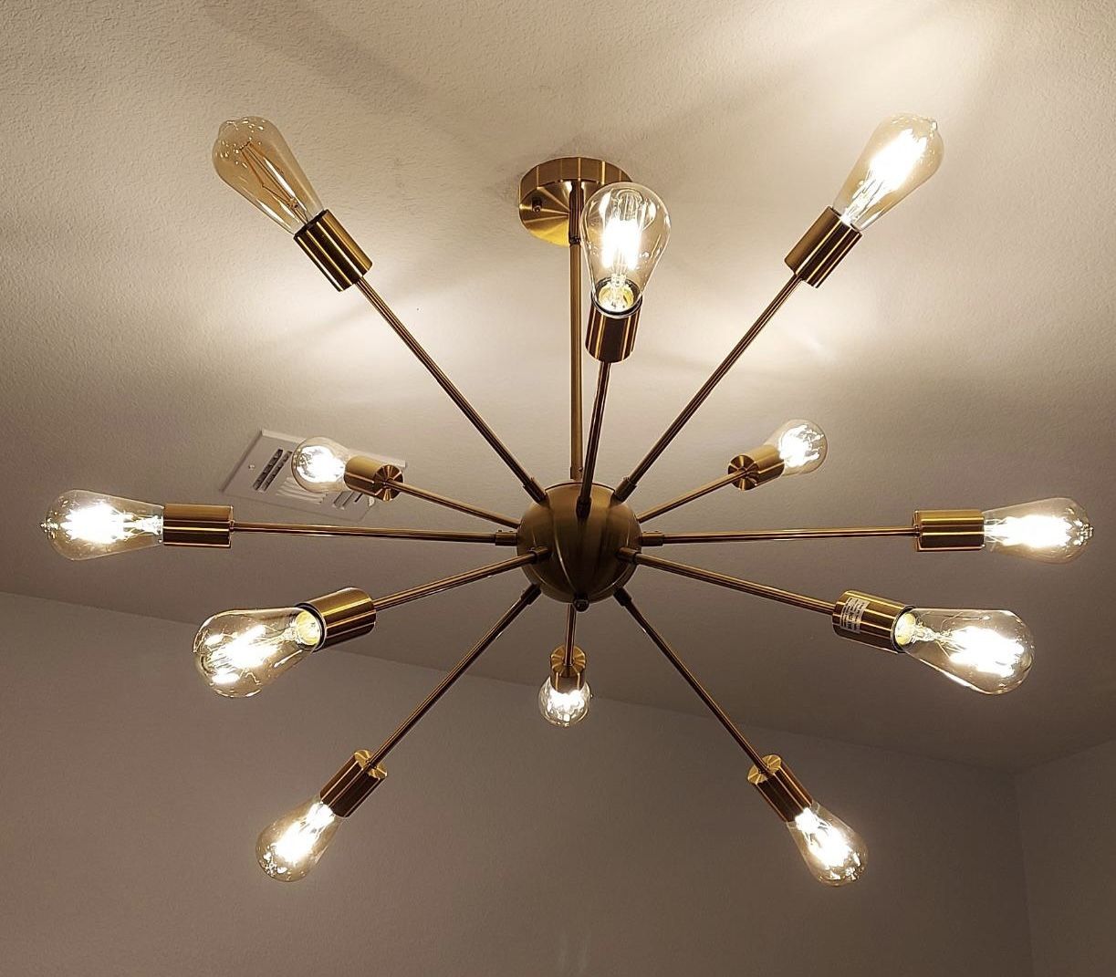 MUST GO Vintage Sputnik Chandelier Metal 10 Ligths New Opened Never Used