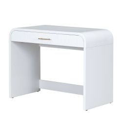 39 Makeup Vanity Table with Mirror Touch Screen Lighted Mirror, Dressing Table with Drawer for Bedroom, White
