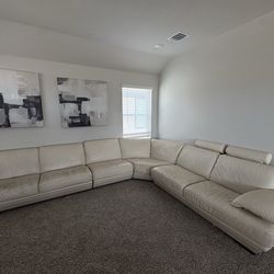 $350 Crème Leather Sectional