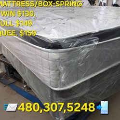 Mattress and box spring. King. Queen. Full. Twin.