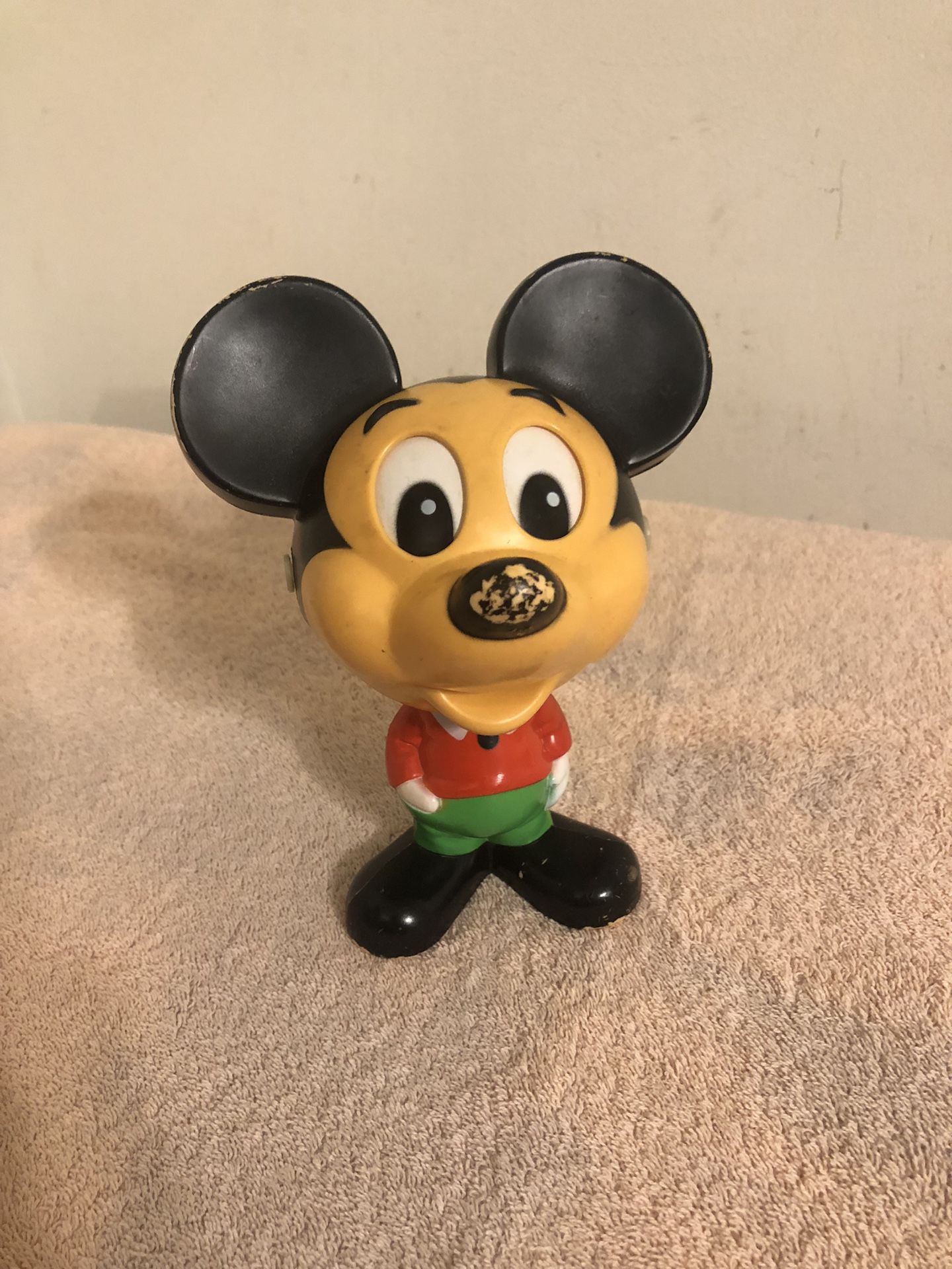Vintage 1976 Mattel Chatter Chum Mickey Mouse Pull String 7” Tall WORKS