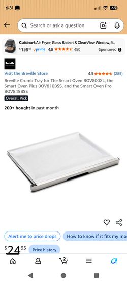 Breville Crumb tray  for The Smart Oven BOV800XL, the Smart Oven Plus BOV810BSS, and the Smart Oven Pro BOV845BSS